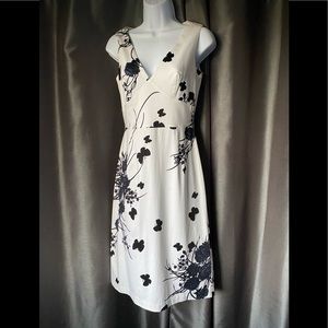 Moda International Timeless Dress White with Black Flowers and butterflies